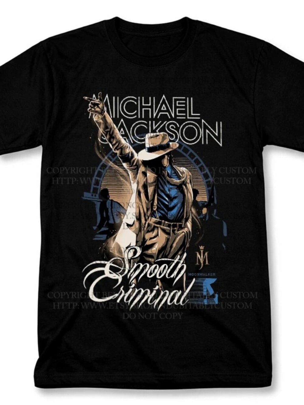 Michael Jackson Smooth Criminal Graphic T Shirt Vintage Style Fan Tee 257